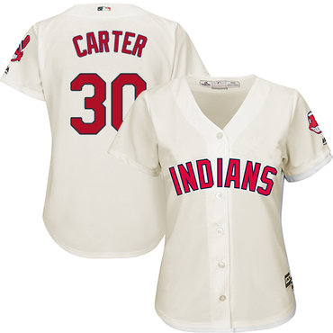 Indians #30 Joe Carter Cream Alternate Women's Stitched MLB Jersey Indians #30 Joe Carter Cream Alternate Women's Stitched MLB Jersey
