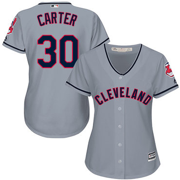 Indians #30 Joe Carter Grey Road Women's Stitched MLB Jersey Indians #30 Joe Carter Grey Road Women's Stitched MLB Jersey