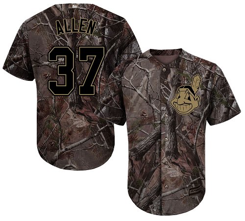 Indians #37 Cody Allen Camo Realtree Collection Cool Base Stitched Baseball Jersey