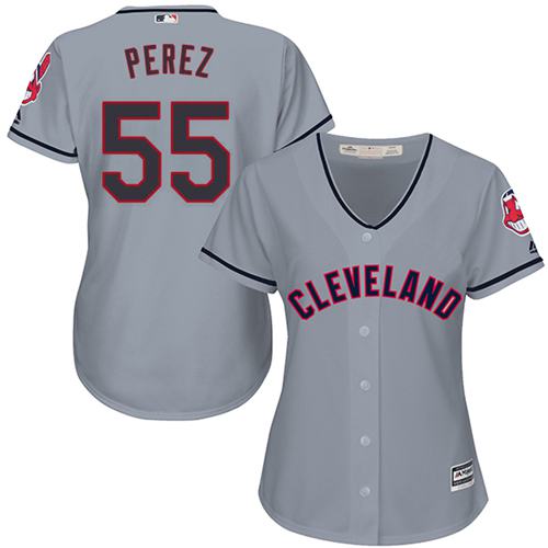 Indians #55 Roberto Perez Grey Women's Road Stitched MLB Jersey Indians #55 Roberto Perez Grey Women's Road Stitched MLB Jersey