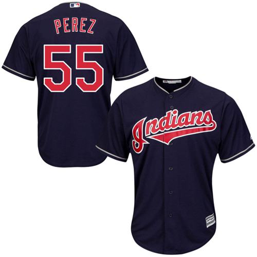 Indians #55 Roberto Perez Navy Blue Alternate Stitched Youth MLB Jersey Indians #55 Roberto Perez Navy Blue Alternate Stitched Youth MLB Jersey