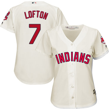Indians #7 Kenny Lofton Cream Alternate Women's Stitched MLB Jersey Indians #7 Kenny Lofton Cream Alternate Women's Stitched MLB Jersey
