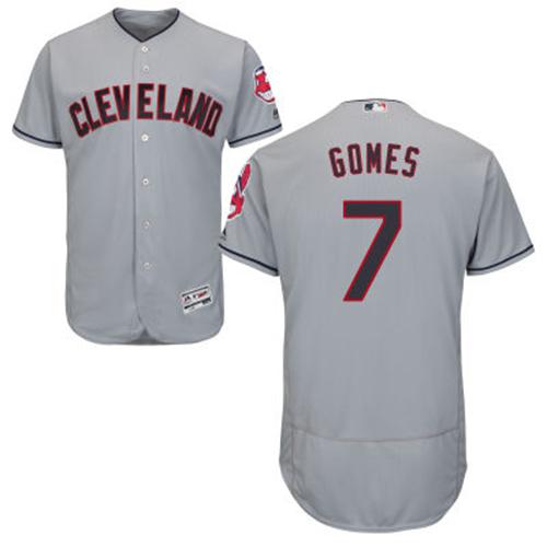Indians #7 Yan Gomes Grey Flexbase Authentic Collection Stitched MLB Jersey Indians #7 Yan Gomes Grey Flexbase Authentic Collection Stitched MLB Jersey