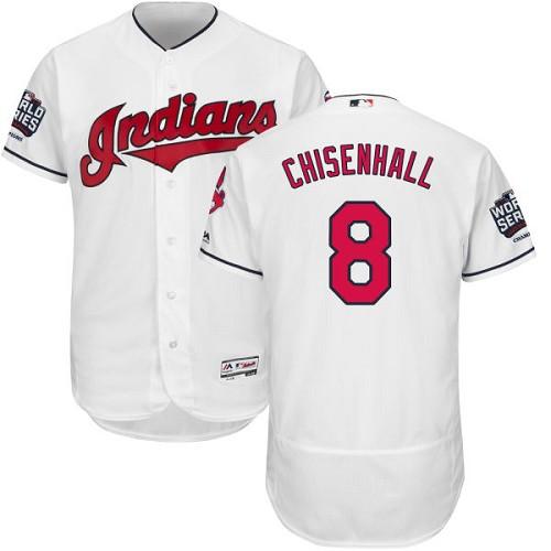 Indians #8 Lonnie Chisenhall White Flexbase Authentic Collection 2016 World Series Bound Stitched MLB Jersey Indians #8 Lonnie Chisenhall White Flexbase Authentic Collection 2016 World Series Bound Stitched MLB Jersey