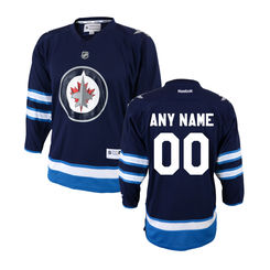 Infant Winnipeg Jets Reebok Navy Custom Replica Home Jersey
