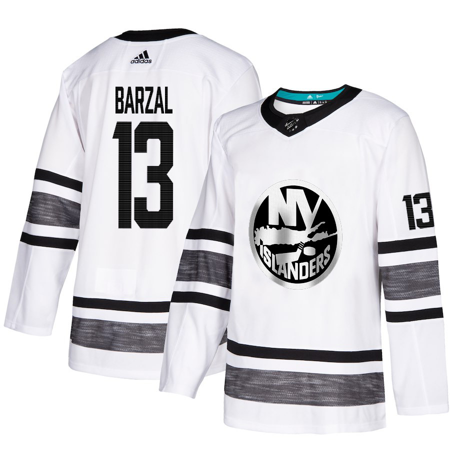 Islanders #13 Mathew Barzal White Authentic 2019 All-Star Stitched Youth Hockey Jersey