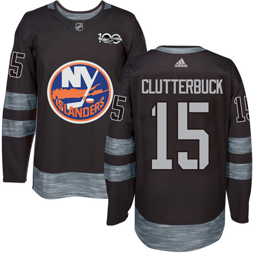 Islanders #15 Cal Clutterbuck Black 1917-2017 100th Anniversary Stitched NHL Jersey Islanders #15 Cal Clutterbuck Black 1917-2017 100th Anniversary Stitched NHL Jersey