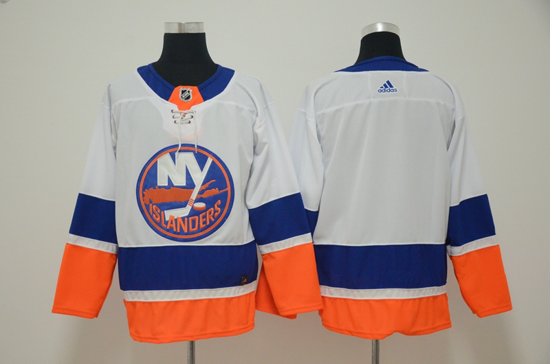 Youth Islanders Blank White Adidas Jersey