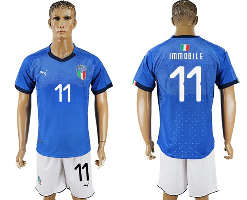 Italy #11 Immobile Home Soccer Country Jersey Italy #11 Immobile Home Soccer Country Jersey
