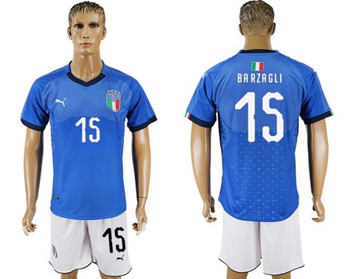 Italy #15 Barzagli Home Soccer Country Jersey Italy #15 Barzagli Home Soccer Country Jersey