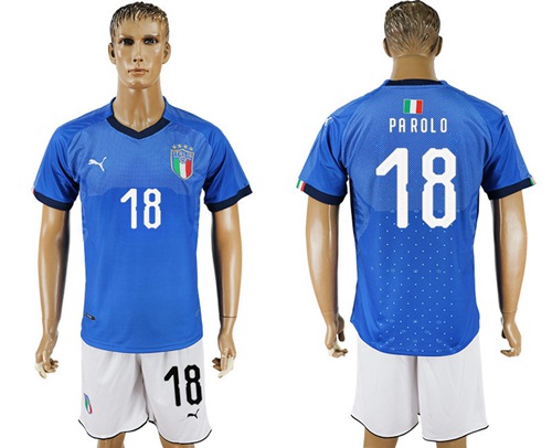 Italy #18 Parolo Home Soccer Country Jersey Italy #18 Parolo Home Soccer Country Jersey