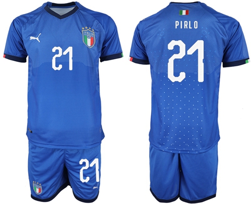 Italy #21 Pirlo Home Soccer Country Jersey