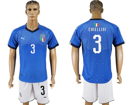 Italy #3 Chiellini Home Soccer Country Jersey Italy #3 Chiellini Home Soccer Country Jersey