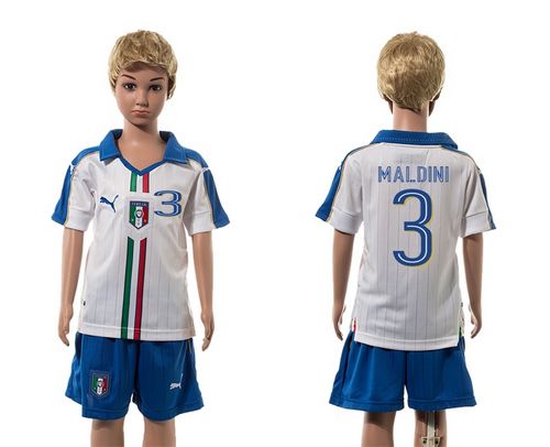 Italy #3 Maldini White Away Kid Soccer Country Jersey Italy #3 Maldini White Away Kid Soccer Country Jersey