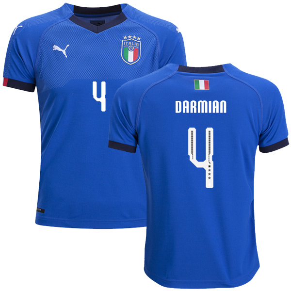 Italy #4 Darmian Home Kid Soccer Country Jersey Italy #4 Darmian Home Kid Soccer Country Jersey