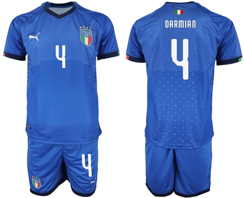 Italy #4 Darmian Home Soccer Country Jersey - 副本 - 副本