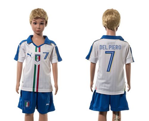 Italy #7 Del Piero White Away Kid Soccer Country Jersey Italy #7 Del Piero White Away Kid Soccer Country Jersey