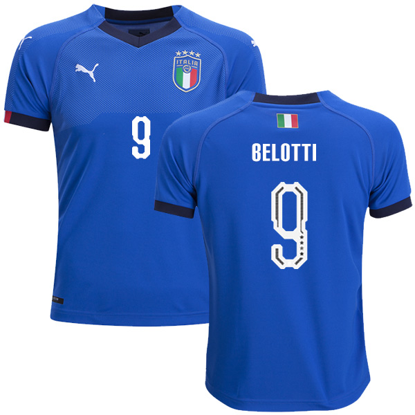 Italy #9 Belotti Home Kid Soccer Country Jersey Italy #9 Belotti Home Kid Soccer Country Jersey