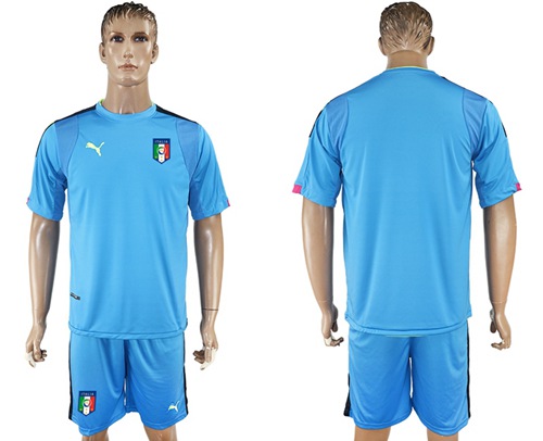 Italy Blank Blue Goalkeeper Soccer Country Jersey Italy Blank Blue Goalkeeper Soccer Country Jersey
