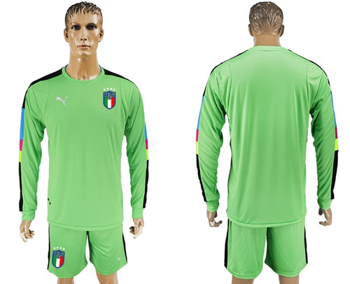 Italy Blank Green Long Sleeves Goalkeeper Soccer Country Jersey Italy Blank Green Long Sleeves Goalkeeper Soccer Country Jersey