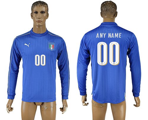 Italy Personalized Home Long Sleeve Soccer Country Jersey Italy Personalized Home Long Sleeve Soccer Country Jersey