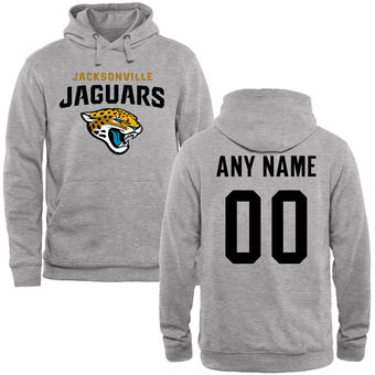 Jacksonville Jaguars Steel Custom Name & Number Wordmark Pullover Hoodie