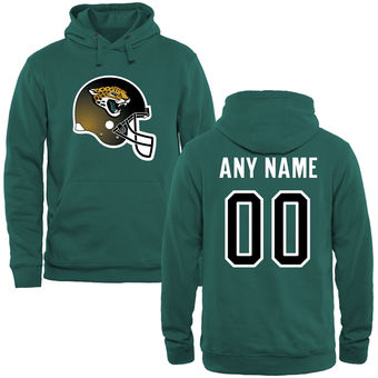 Jacksonville Jaguars Teal Custom Name & Number Helmet Pullover Hoodie