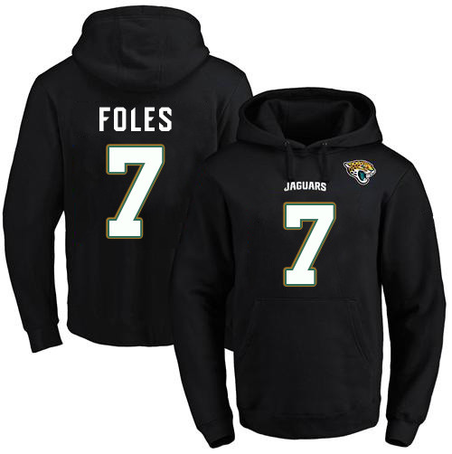 Jaguars #7 Nick Foles Black Name & Number Pullover Football Hoodie