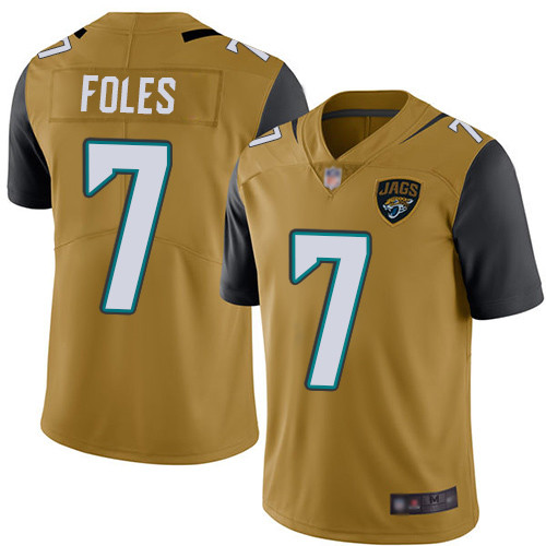 Jaguars #7 Nick Foles Gold Men's Stitched Football Limited Rush Jersey Jaguars #7 Nick Foles Gold Men's Stitched Football Limited Rush Jersey