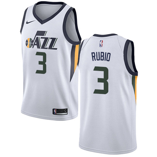 Jazz #3 Ricky Rubio White Women's Basketball Swingman Association Edition Jersey