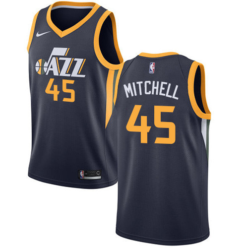 Jazz #45 Donovan Mitchell Navy Women's Basketball Swingman Icon Edition Jersey