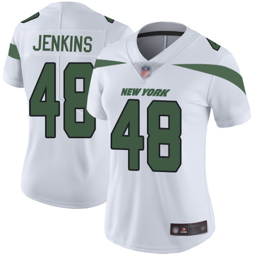 Jets #48 Jordan Jenkins White Women's Stitched Football Vapor Untouchable Limited Jersey