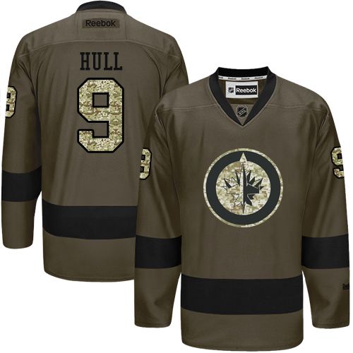 Jets #9 Bobby Hull Green Salute to Service Stitched NHL Jersey Jets #9 Bobby Hull Green Salute to Service Stitched NHL Jersey