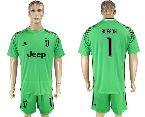 Juventus #1 Buffon Green Goalkeeper Soccer Club Jersey