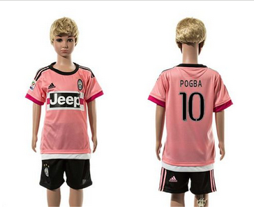 Juventus #10 Pogba Pink Away Kid Soccer Club Jersey