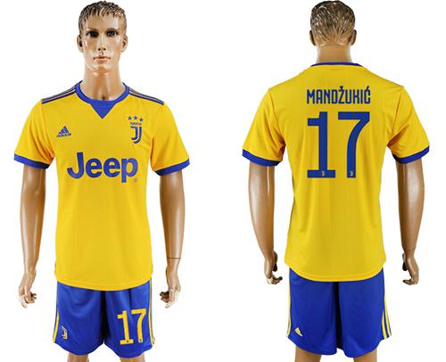 Juventus #17 Mandzukic Away Soccer Club Jersey Juventus #17 Mandzukic Away Soccer Club Jersey
