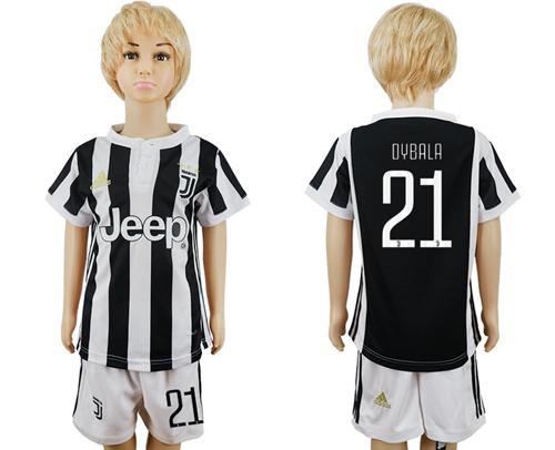 Juventus #21 Dybala Home Kid Soccer Club Jersey