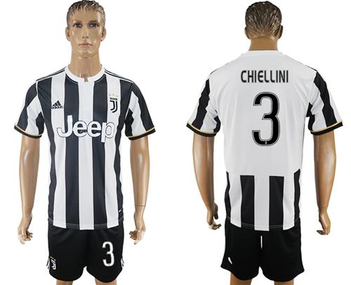 Juventus #3 Chiellini Home Soccer Club Jersey
