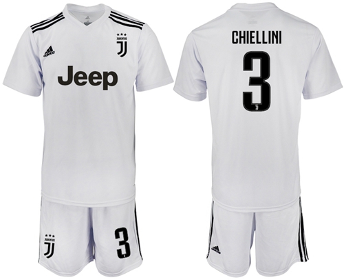 Juventus #3 Chiellini White Soccer Club Jersey
