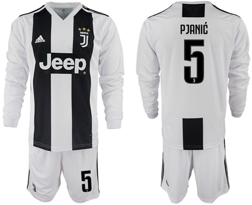Juventus #5 Pjanic Home Long Sleeves Soccer Club Jersey
