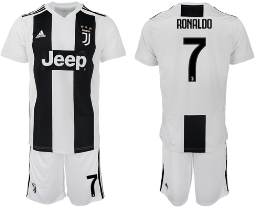 Juventus #7 Ronaldo Home Kid Soccer Club Jersey Juventus #7 Ronaldo Home Kid Soccer Club Jersey