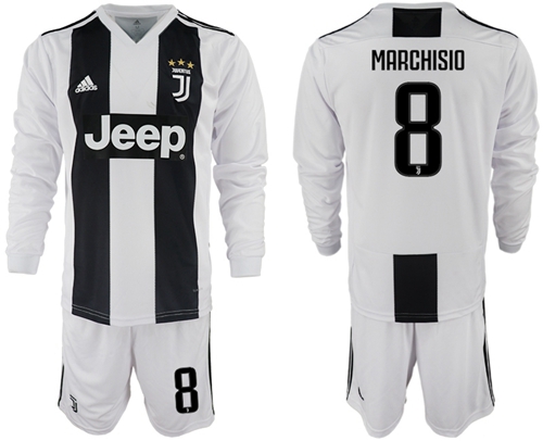 Juventus #8 Marchisio Home Long Sleeves Soccer Club Jersey