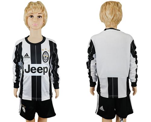 Juventus Blank Home Long Sleeves Kid Soccer Club Jersey Juventus Blank Home Long Sleeves Kid Soccer Club Jersey