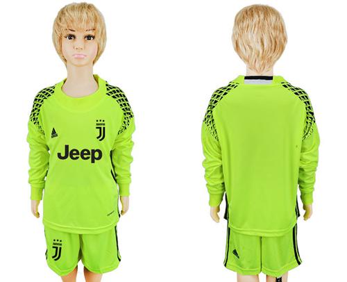 Juventus Blank Shiny Green Goalkeeper Long Sleeves Kid Soccer Club Jersey Juventus Blank Shiny Green Goalkeeper Long Sleeves Kid Soccer Club Jersey