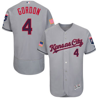 Kansas City Royals Alex Gordon Majestic Fashion Stars & Stripes FlexBase Player Jersey - Gray Kansas City Royals Alex Gordon Majestic Fashion Stars & Stripes FlexBase Player Jersey - Gray