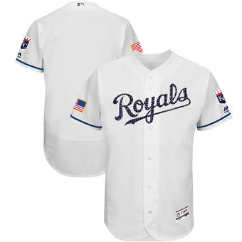 Kansas City Royals Majestic 2017 Stars & Stripes Authentic Collection FlexBase Team Jersey - White