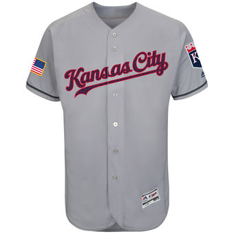 Kansas City Royals Majestic Fashion Stars & Stripes FlexBase Jersey - Gray Kansas City Royals Majestic Fashion Stars & Stripes FlexBase Jersey - Gray