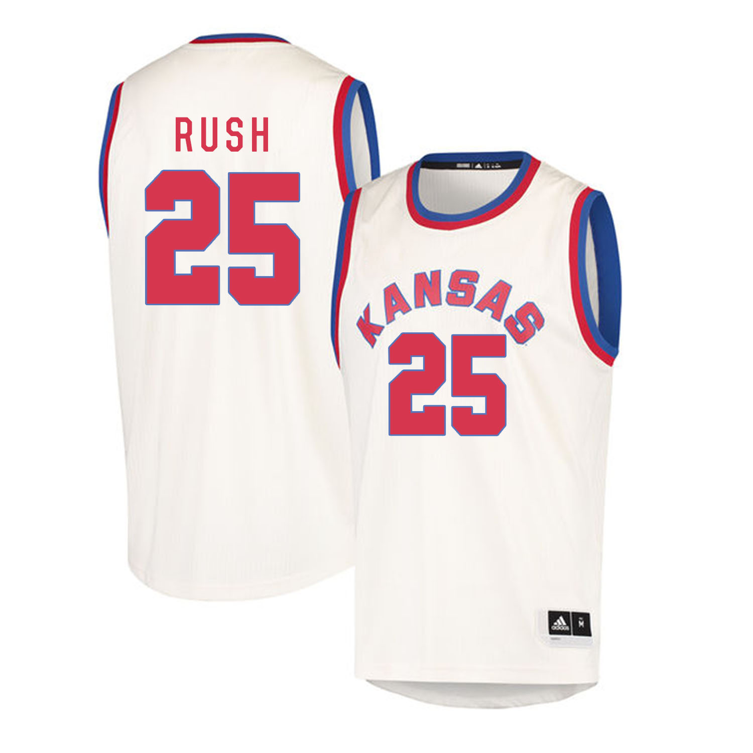 Kansas Jayhawks #25 Brandon Rush Cream Throwback College Basketball Jersey