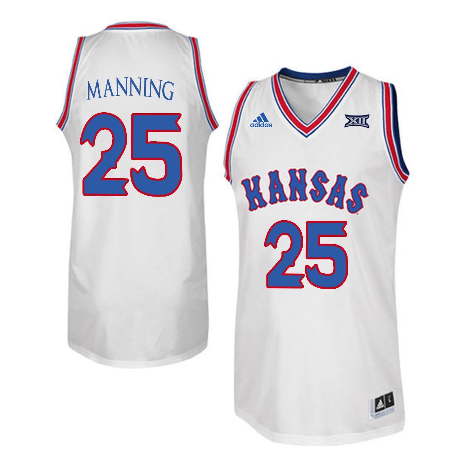 Kansas Jayhawks #25 Danny Manning White Throwback College Basketball Jersey