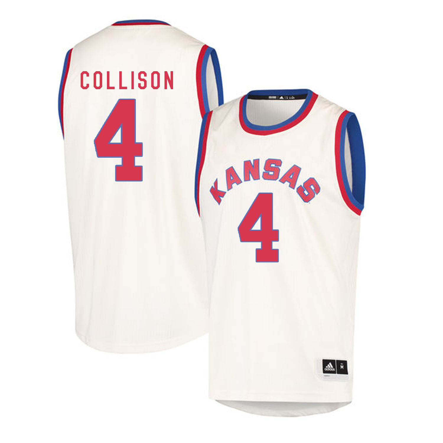 Kansas Jayhawks #4 Nick Collison Cream Throwback College Basketball Jersey